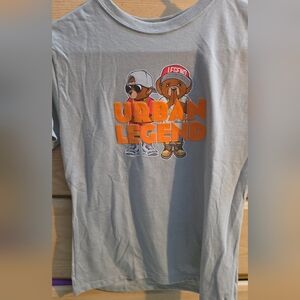 Urban Legend Kids Gray T-Shirt Vibes Hipster Teddy Bear Size Med 10/12